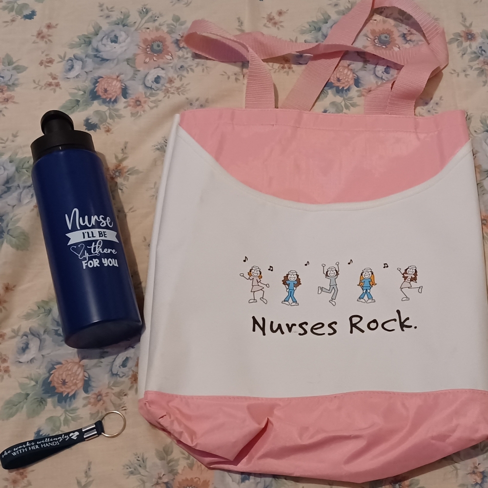 Nurse Bundle! Tote bag, New Water Bottle and Keychain